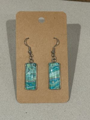 Earrings - Large Rectangle Paint Skin