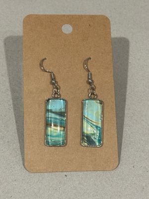 Earrings - Large Rectangle Paint Skin
