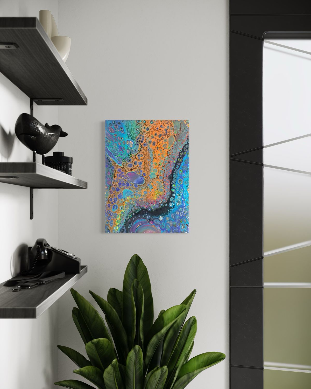 Serpentine Acrylic Pour Painting