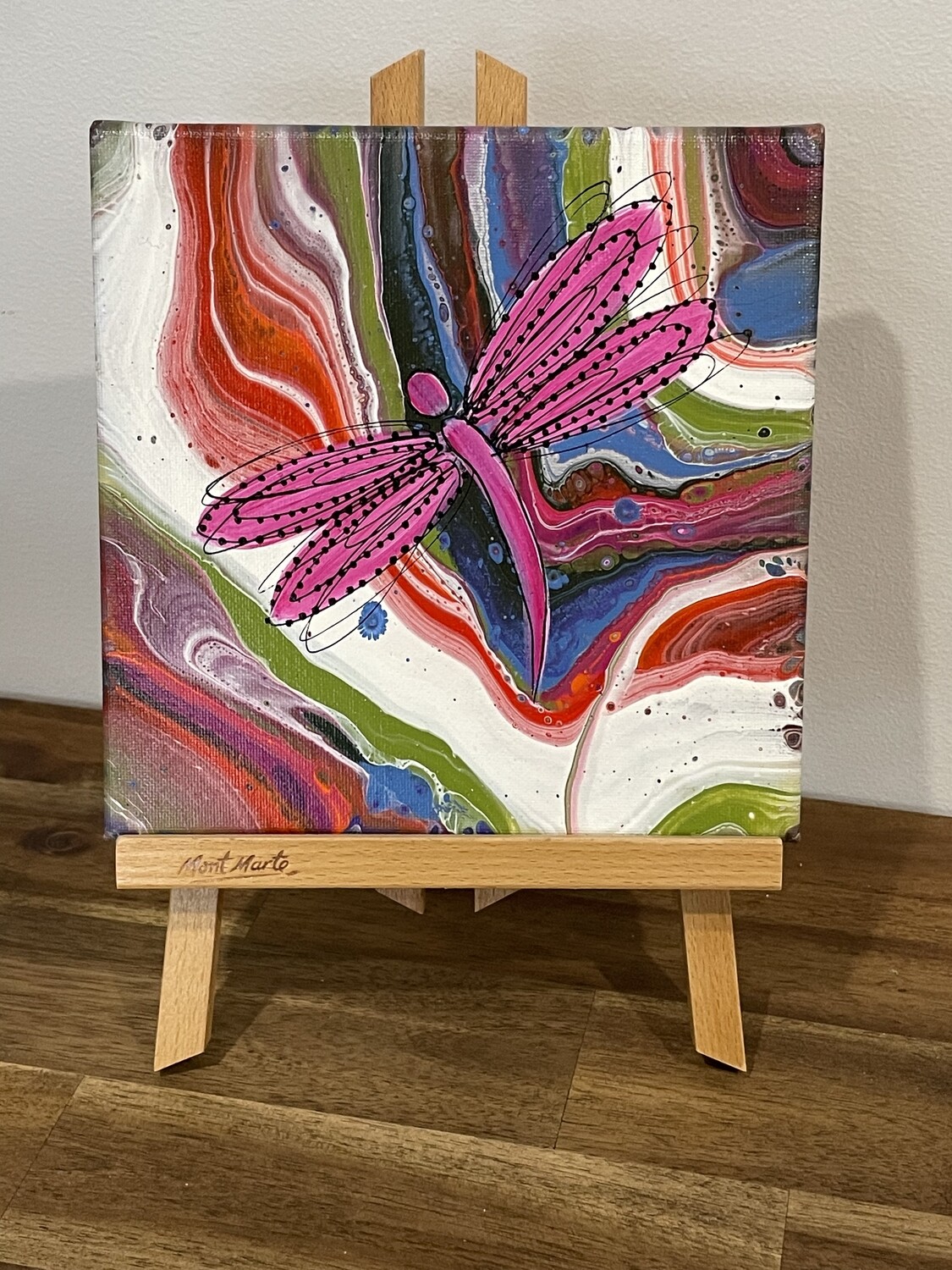 Table Top - Pink Dragonfly + Display Easel
