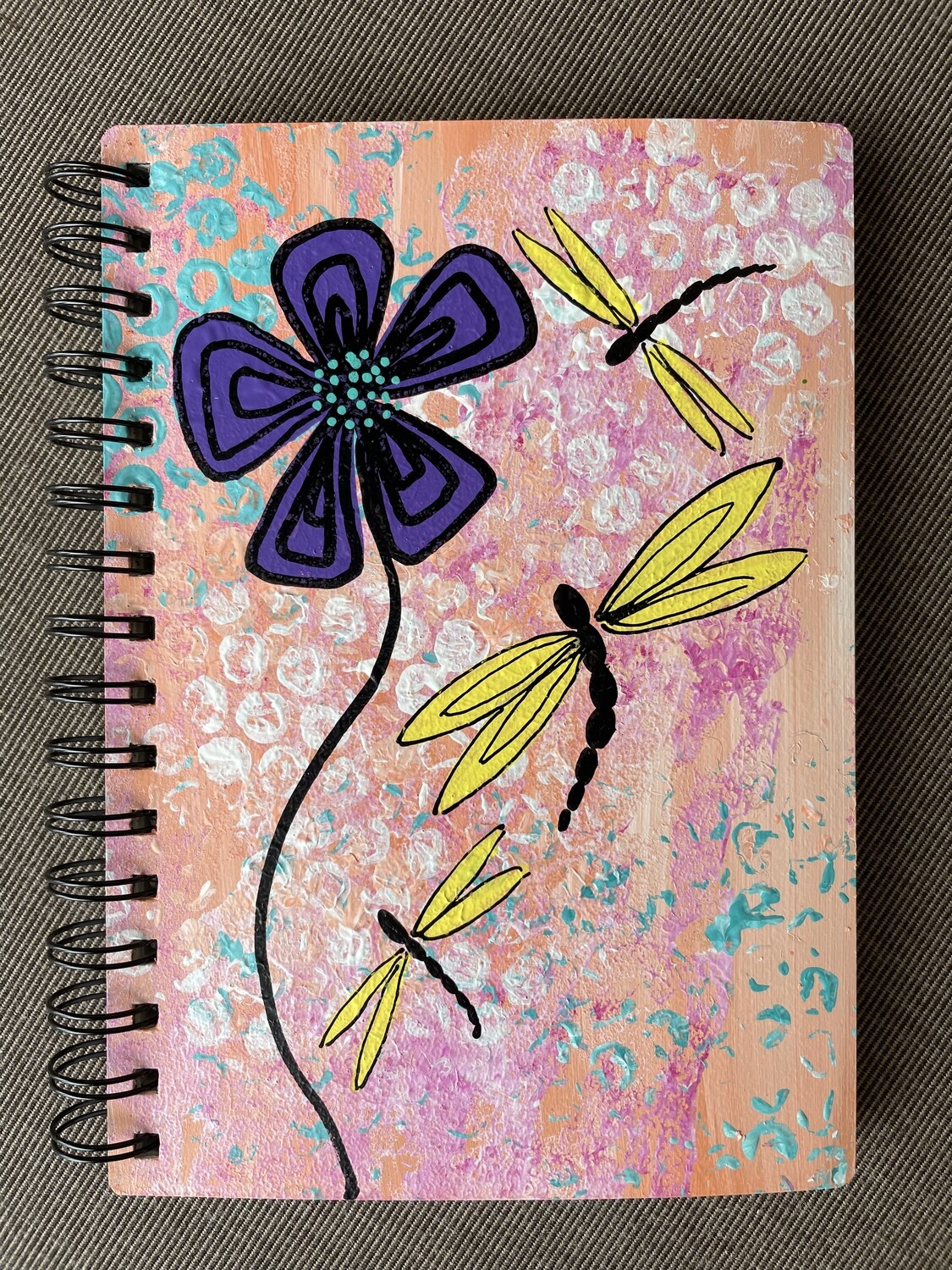 Visual Art Diary A5 120 Page Purple Flower