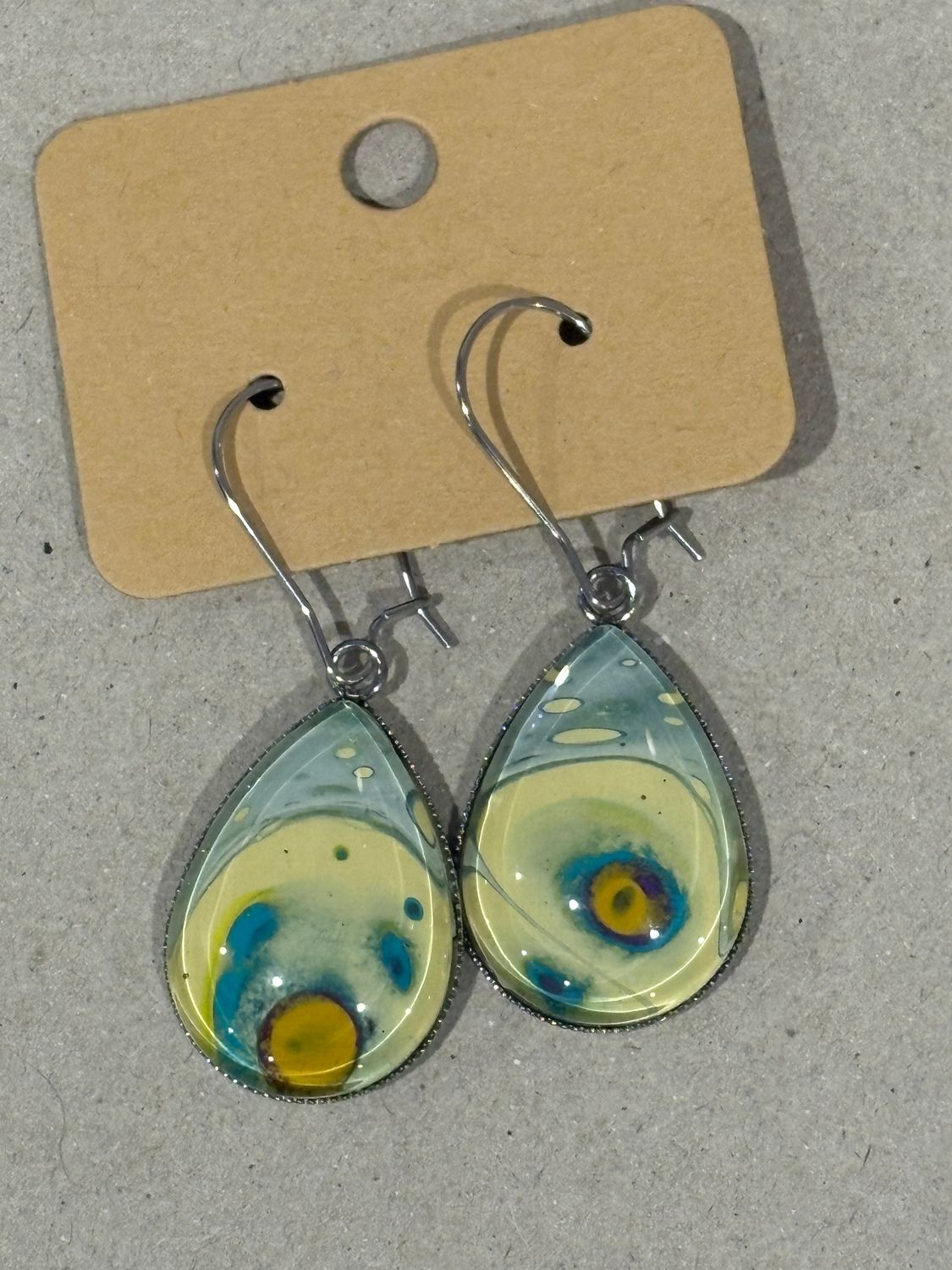 Earrings - Large Teardrop Paint Skin