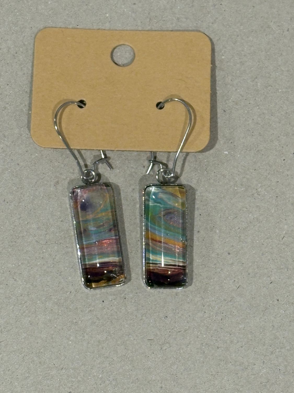 Earrings - Large Rectangle Paint Skin