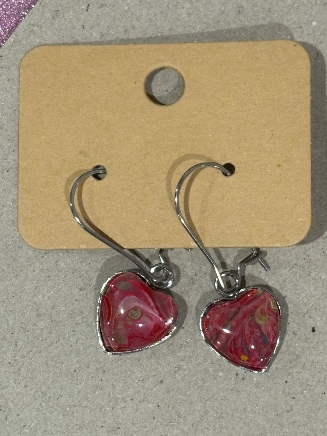 Earrings - Heart Paint Skin