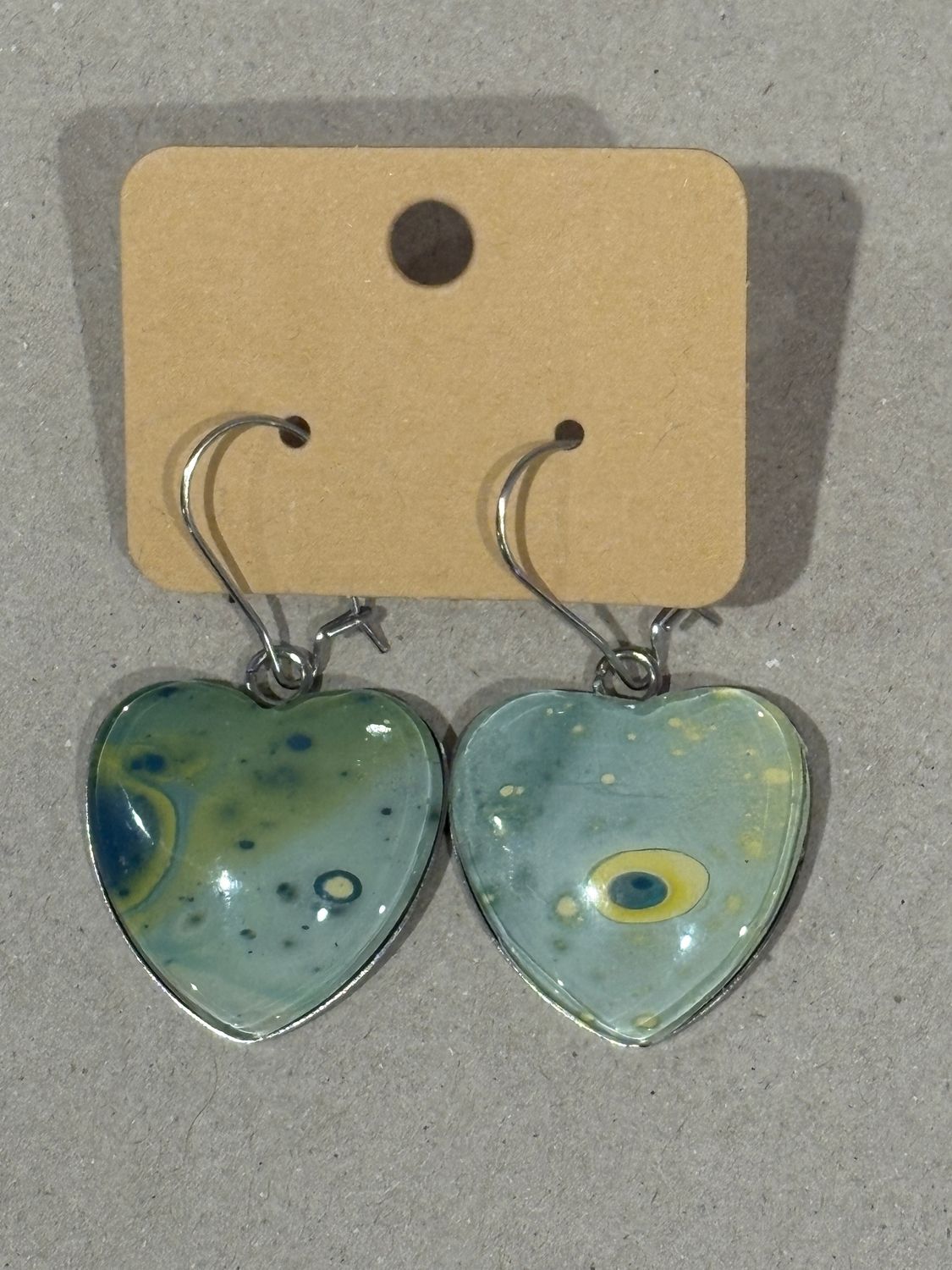 Earrings - Large Heart Paint Skin