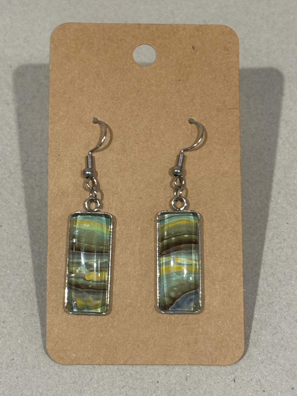 Earrings - Large Rectangle Paint Skin