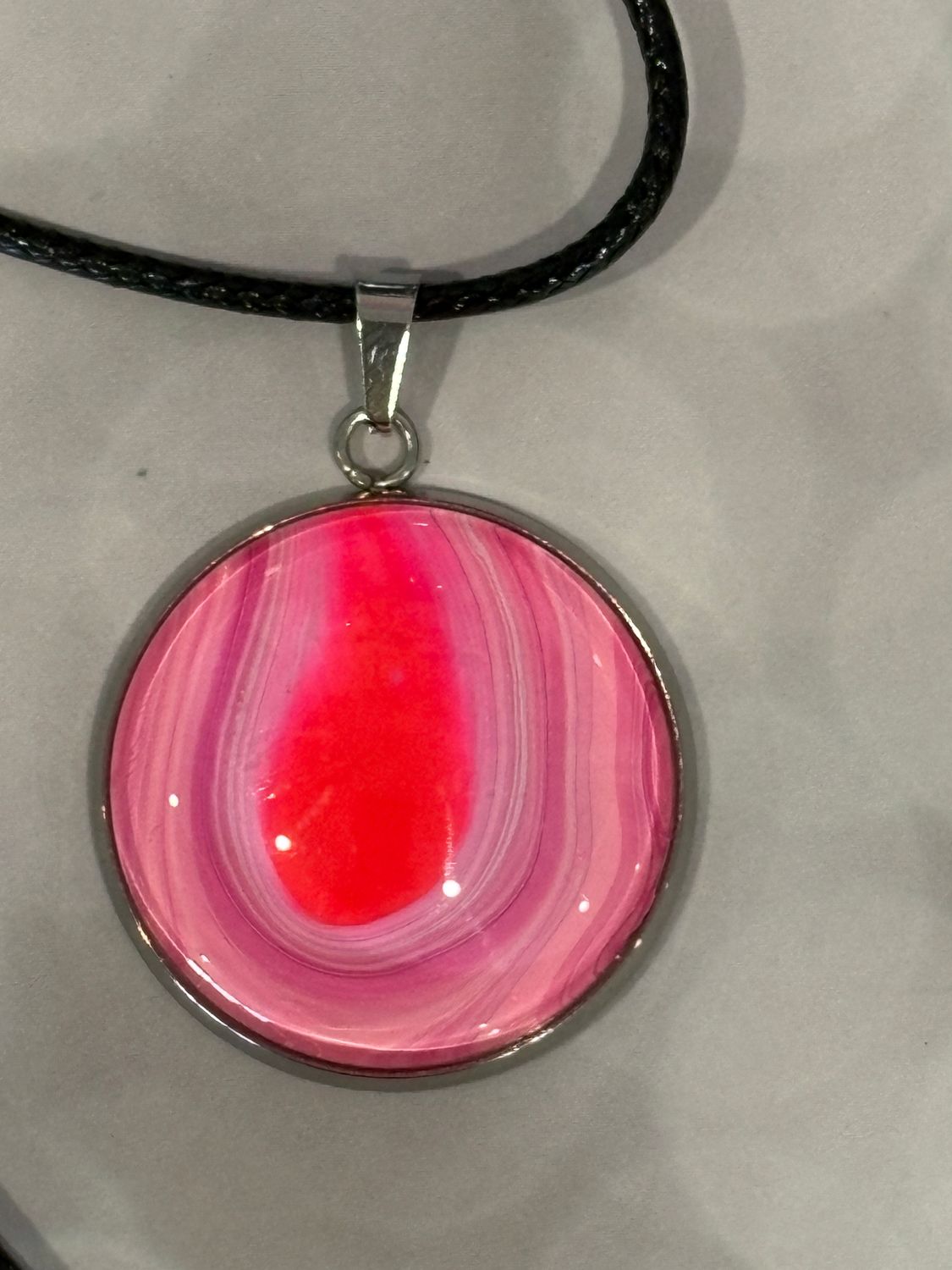 Pink Pendant #4 - Large Round