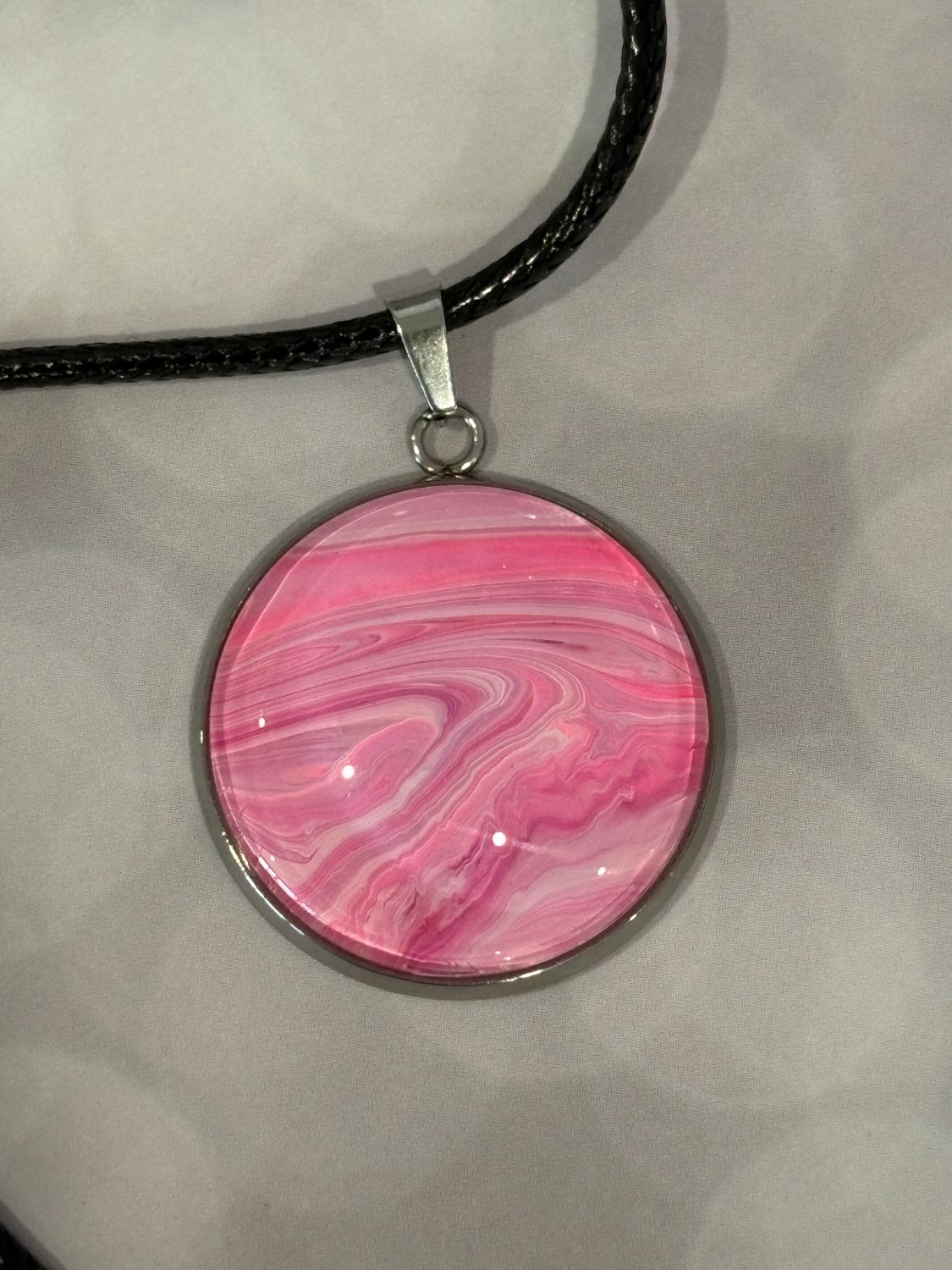 Pink Pendant #19 - Large Round