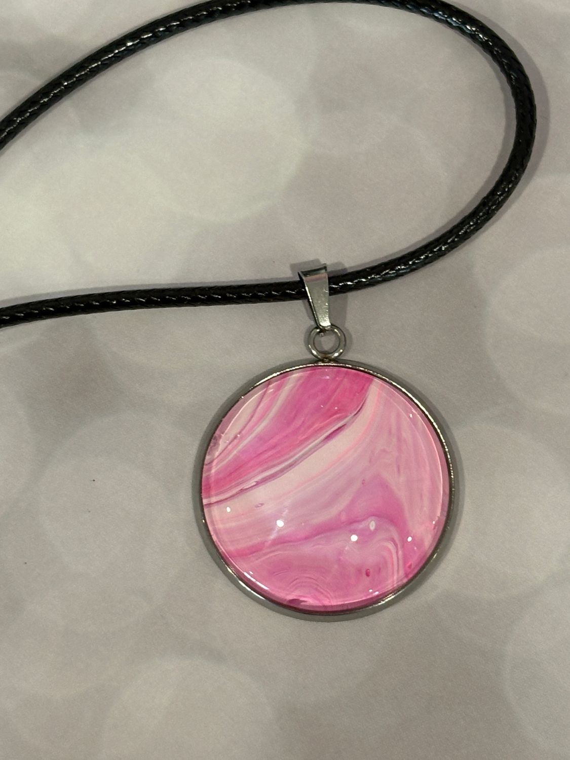 Pink Pendant #11 - Large Round