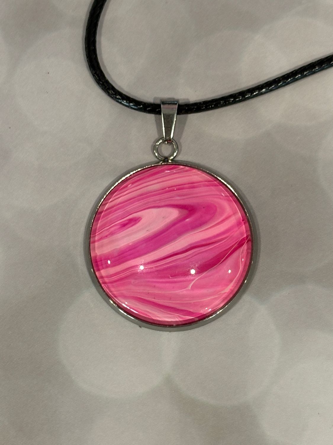 Pink Pendant #7 - Large Round