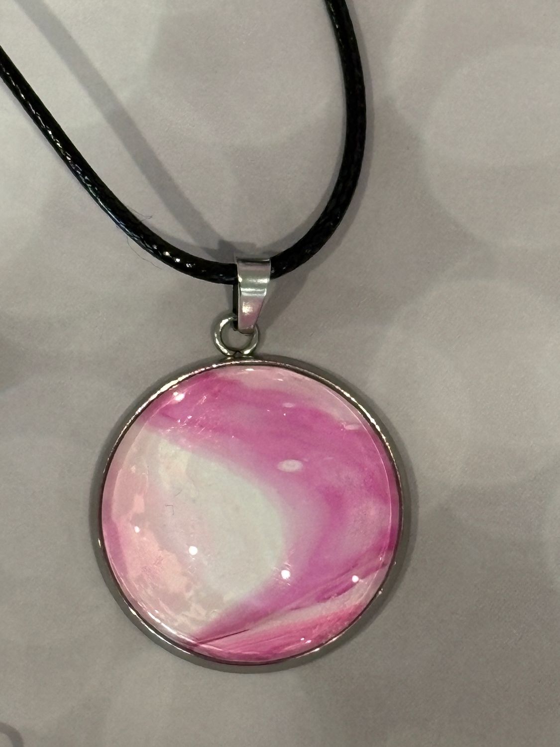 Pink Pendant #16 - Large Round