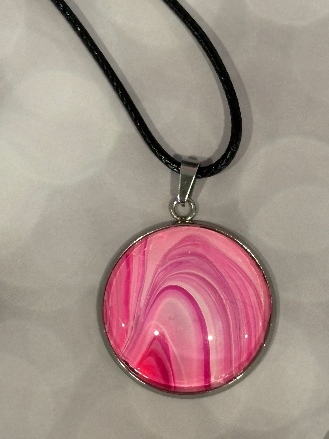 Pink Pendant #8 - Large Round