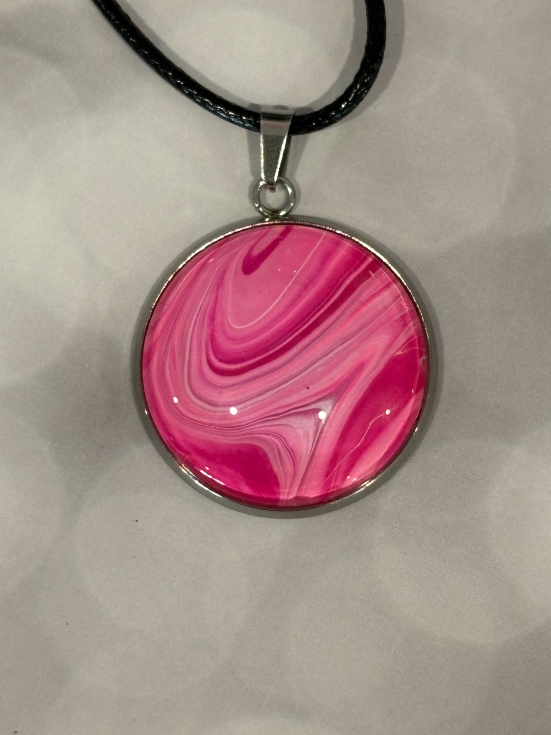 Pink Pendant #2 - Large Round