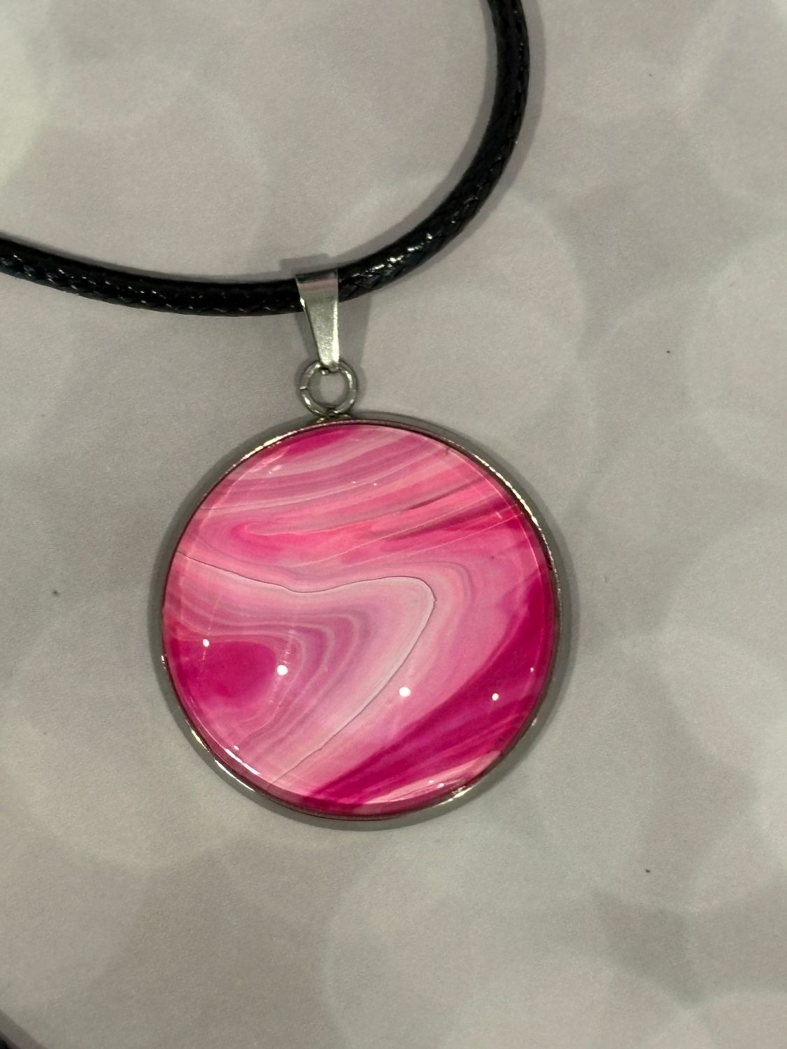 Pink Pendant #17 - Large Round