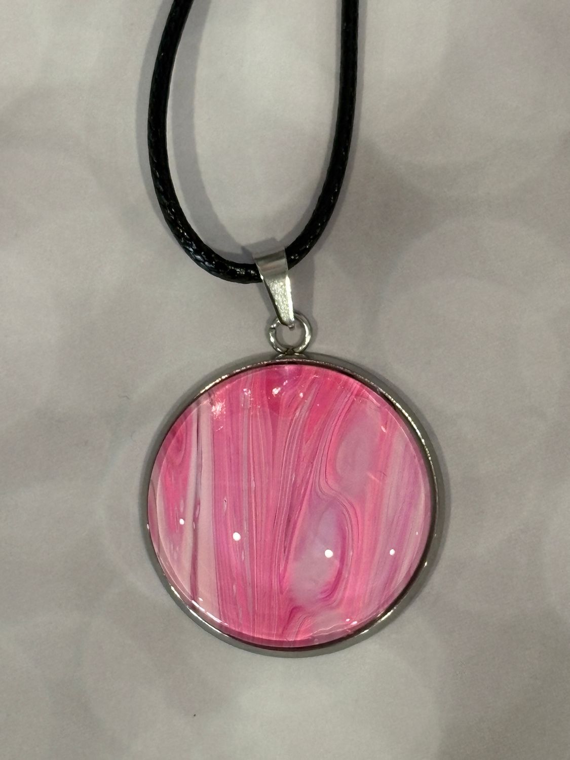 Pink Pendant #18 - Large Round