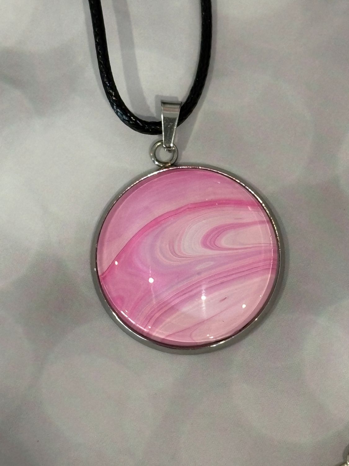 Pink Pendant #20 - Large Round