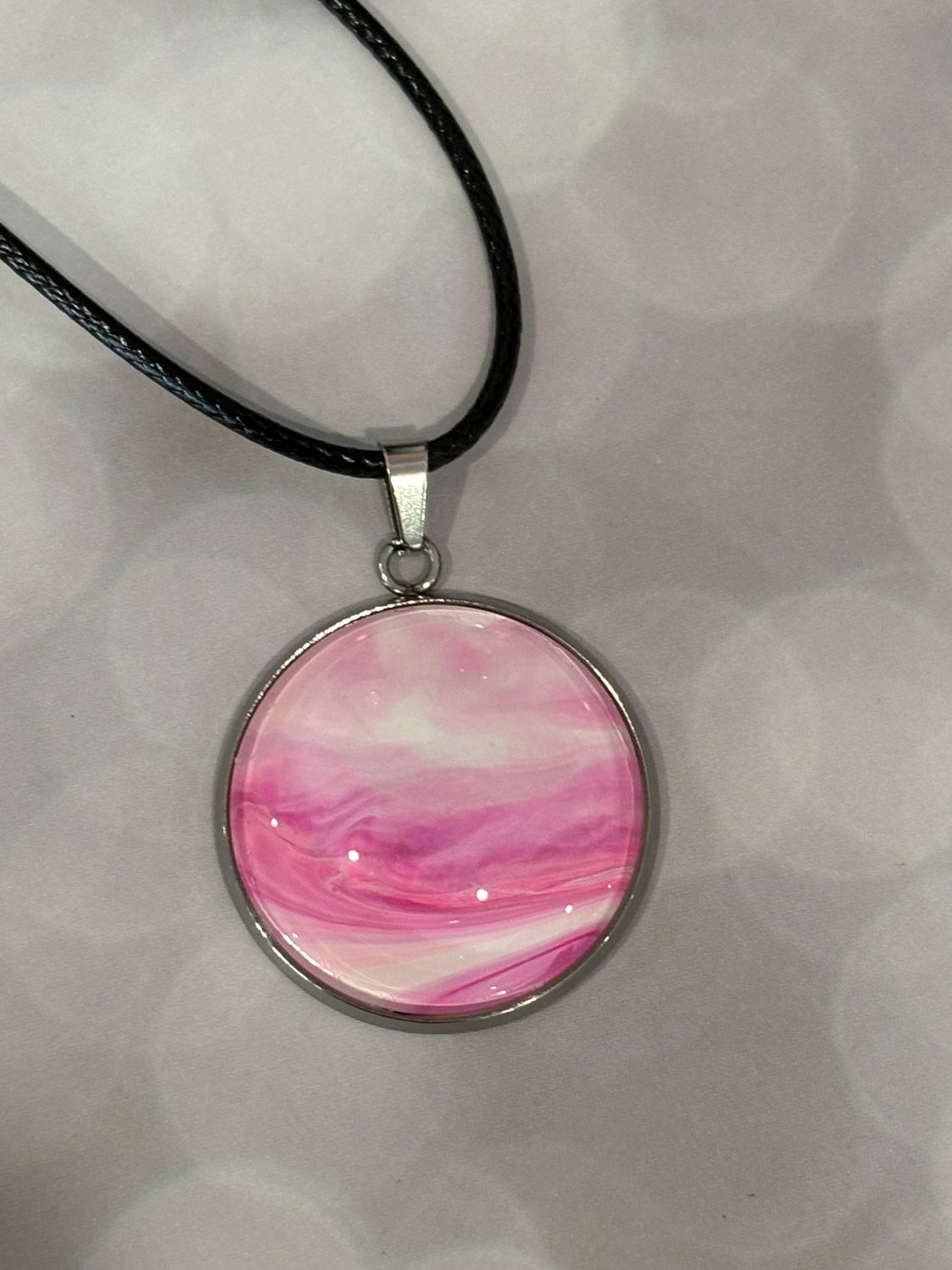 Pink Pendant #6 - Large Round