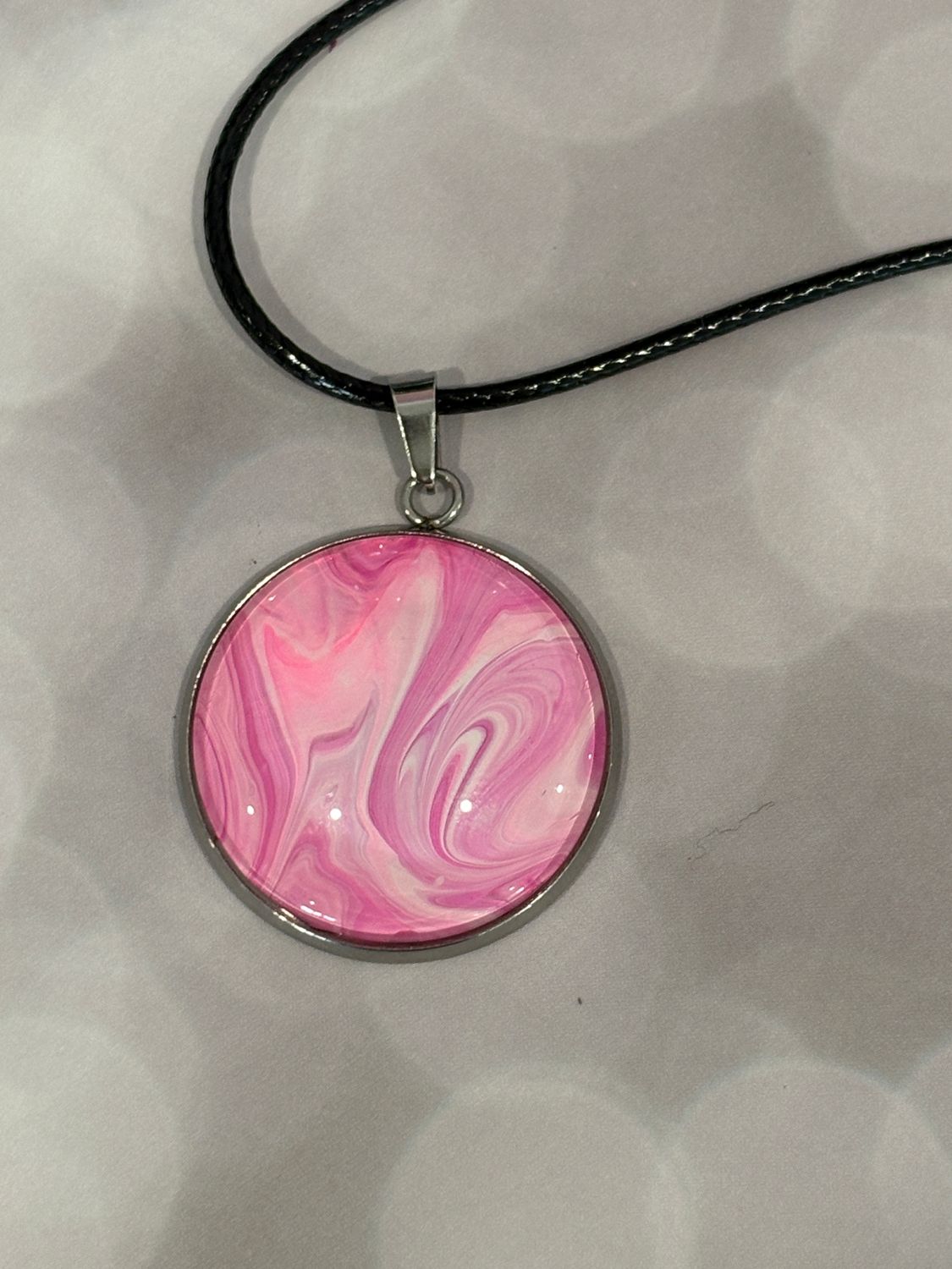 Pink Pendant #9 - Large Round