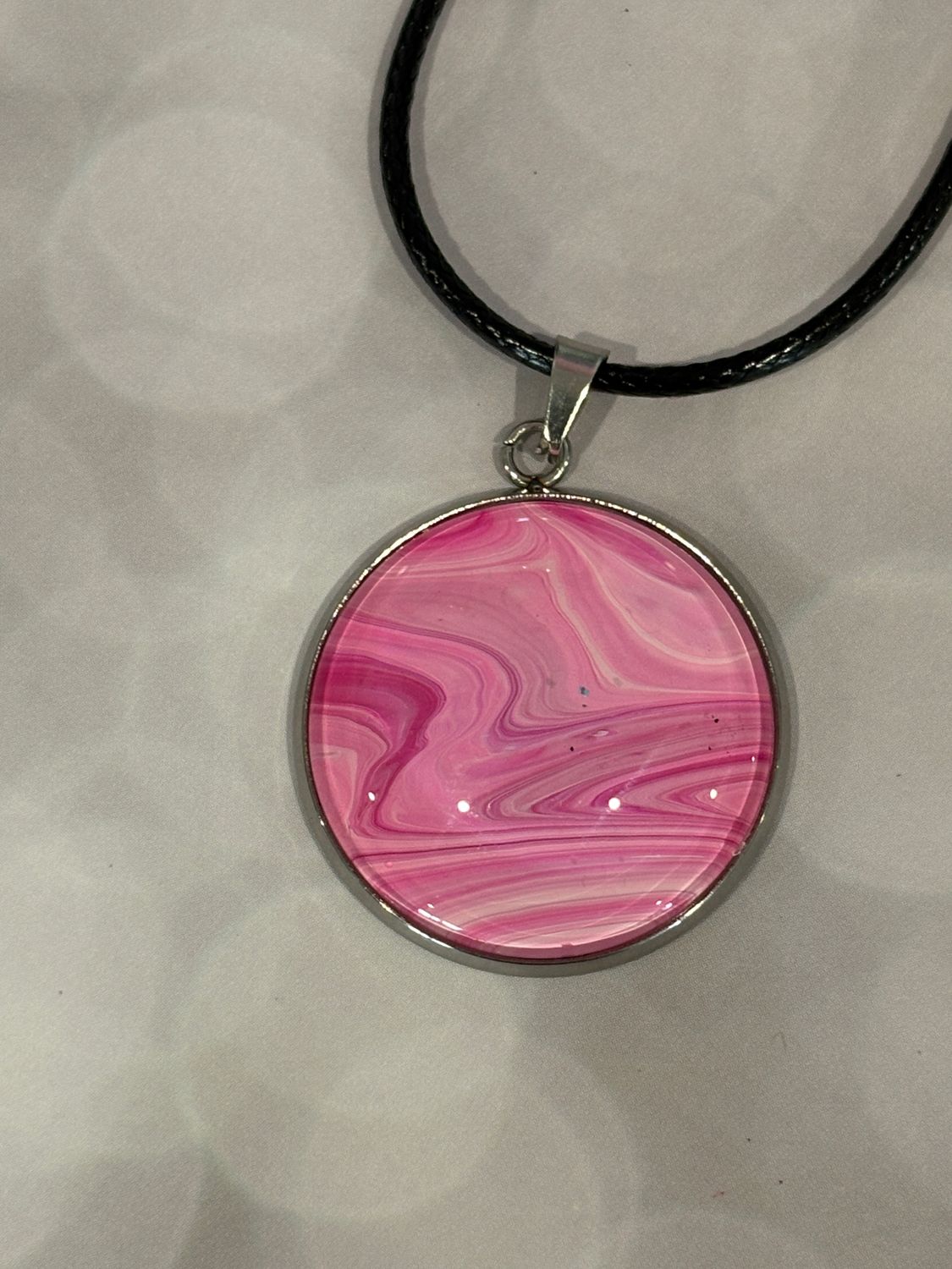 Pink Pendant #15 - Large Round