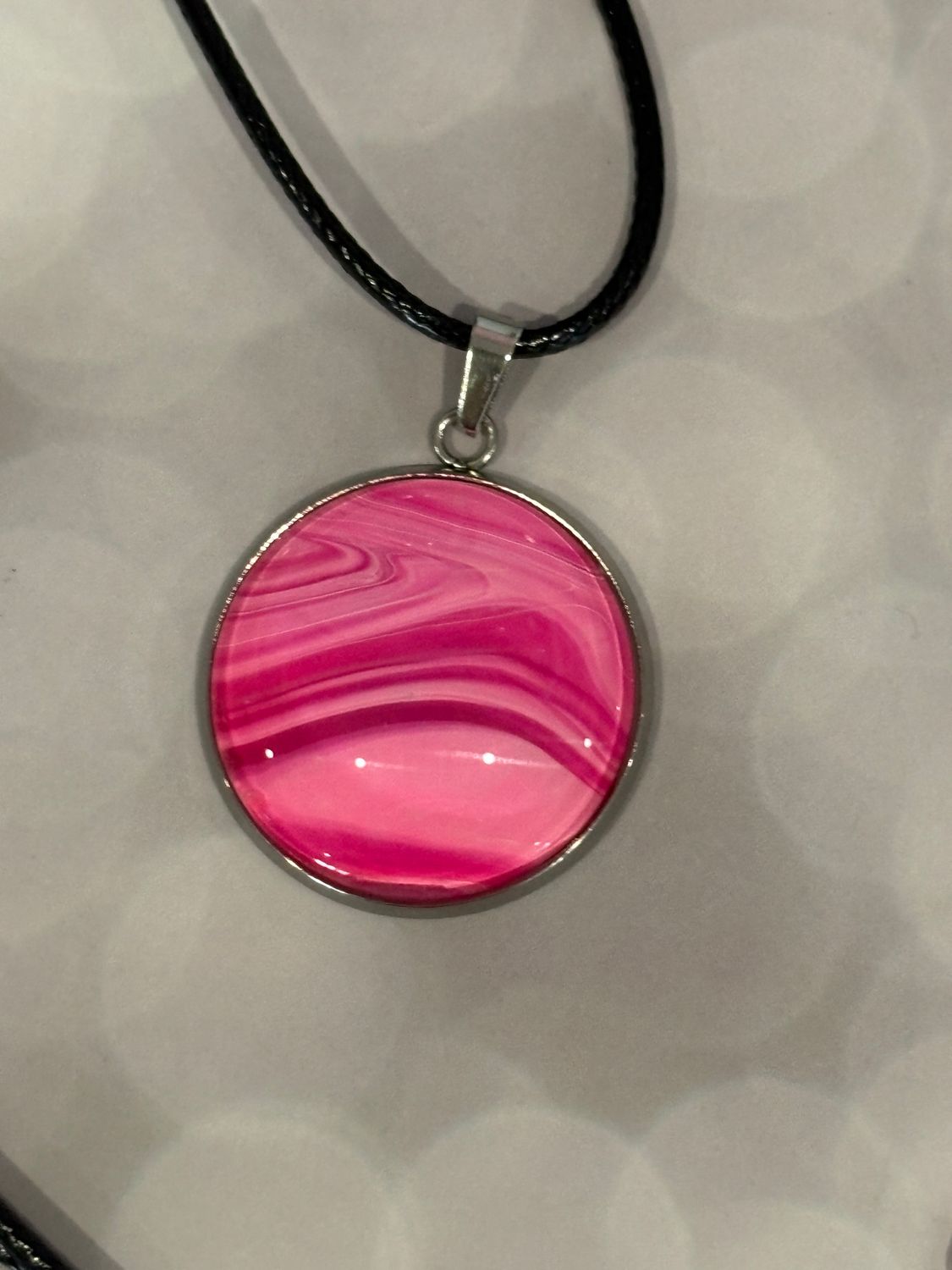 Pink Pendant #12 - Large Round