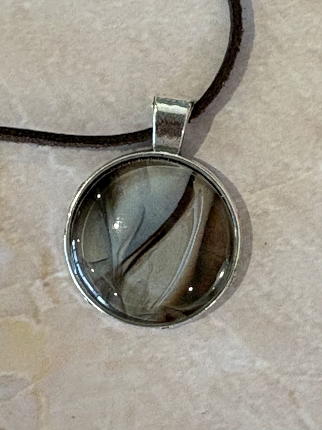 Blue/Brown Pendant #3 - Large Round