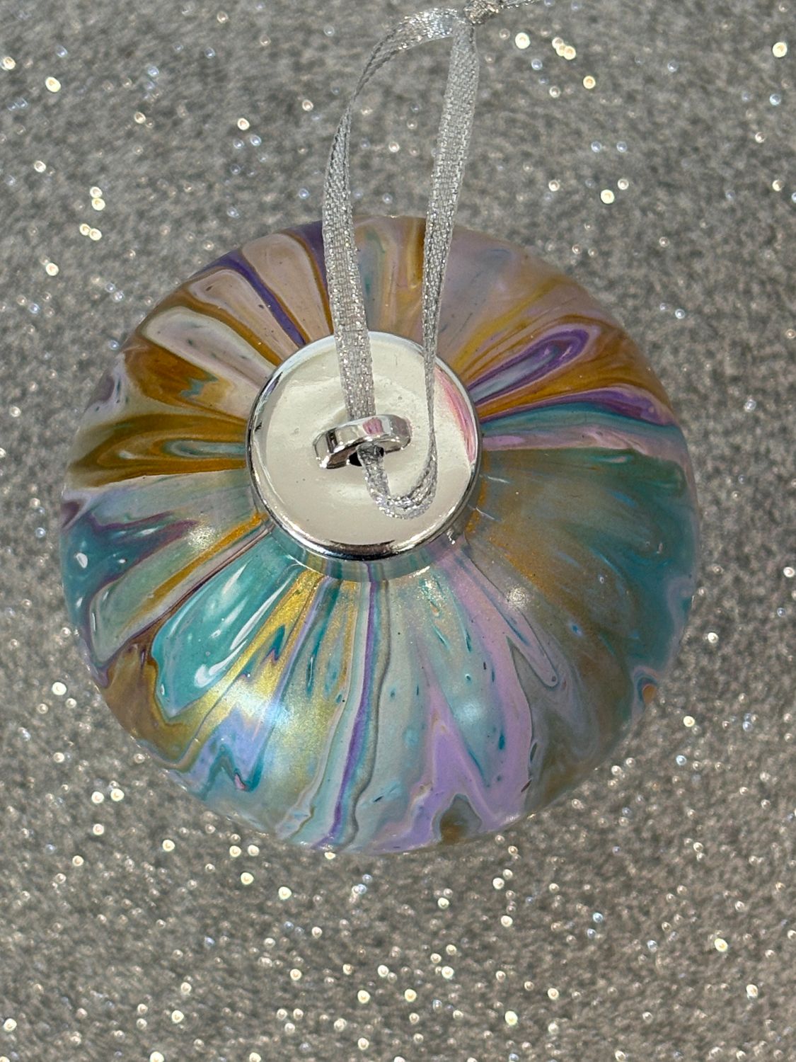 8 Christmas Baubles - Purple / Lilac / Aqua / Gold