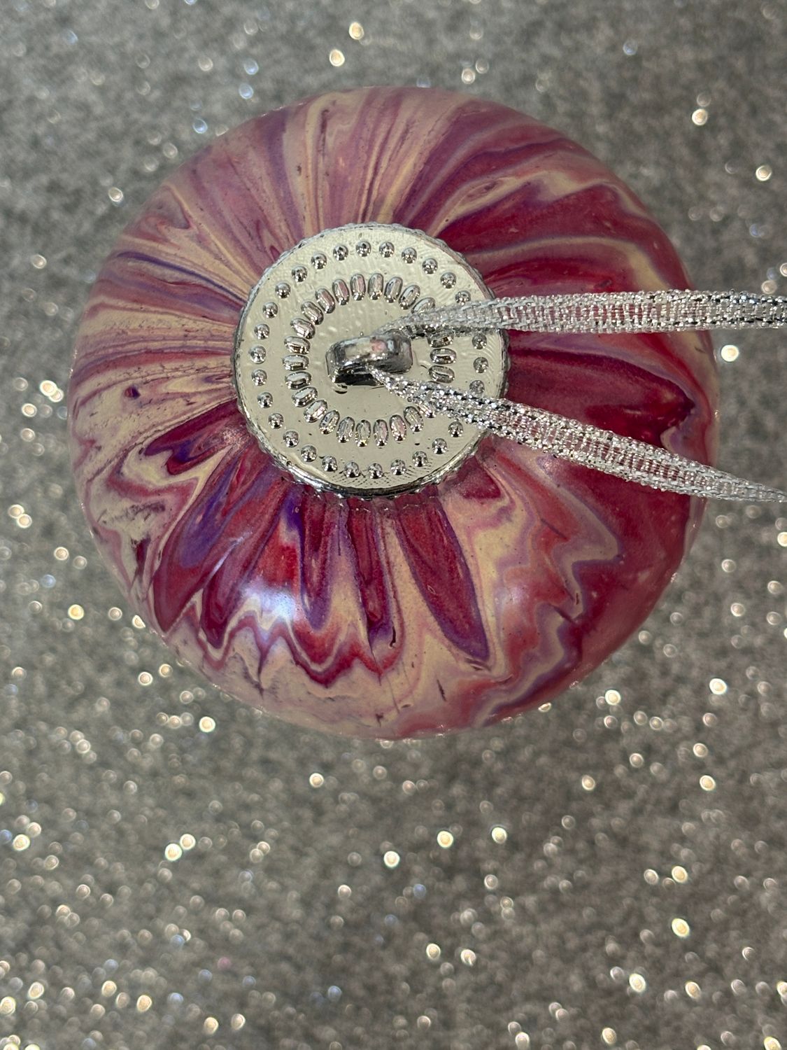 9 Christmas Baubles - Pink / Purple / Island Sand / Silver