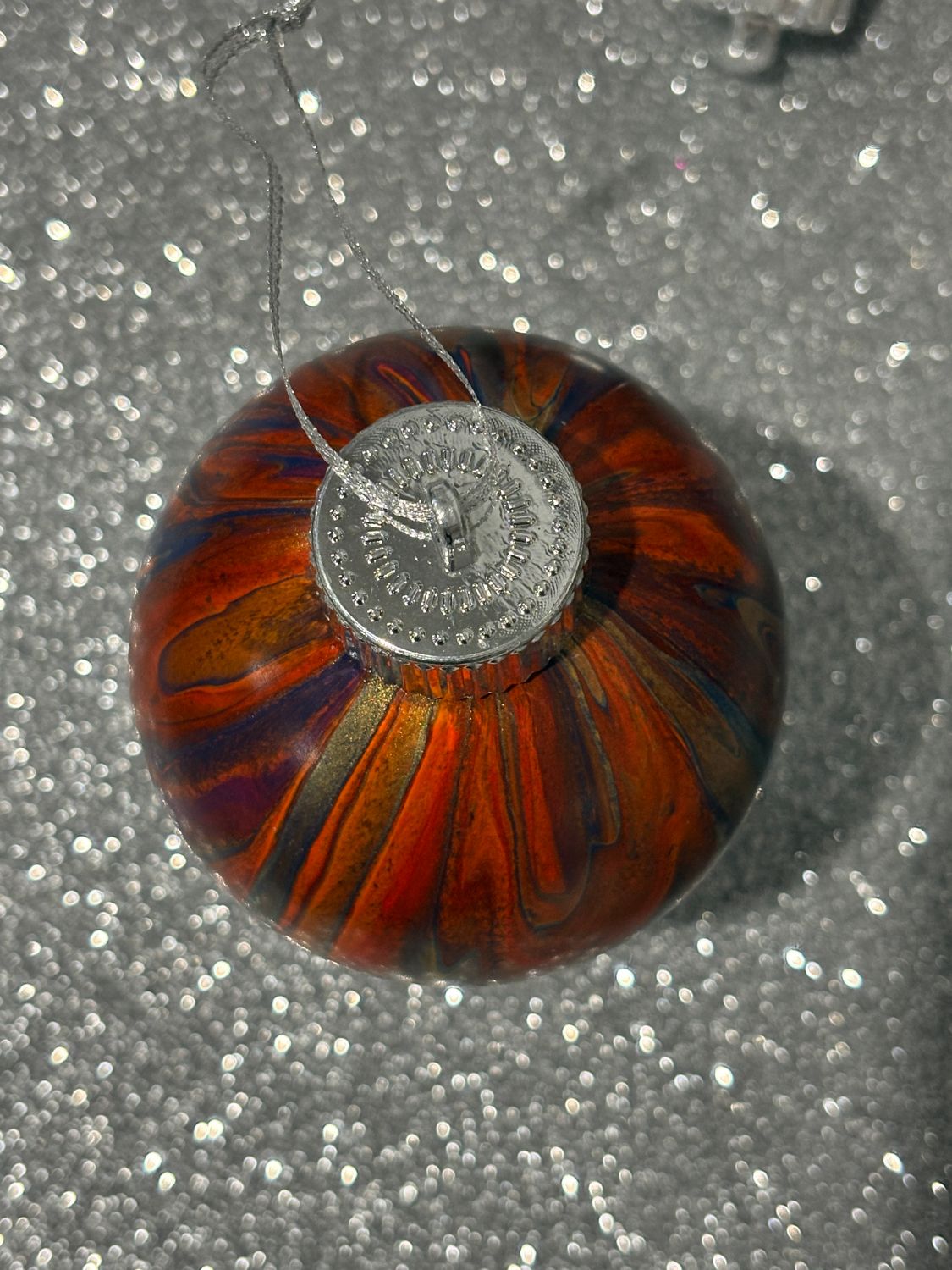 9 Christmas Baubles - Orange / Red / Purple / Aqua / Gold