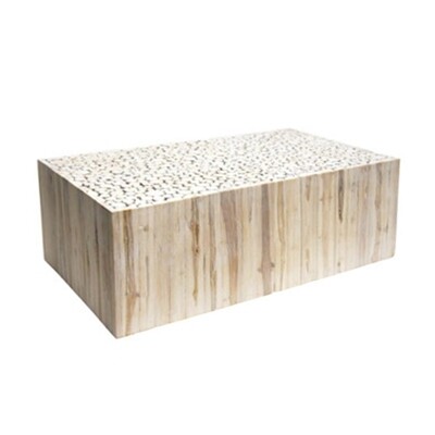 White Washed Teak Coffee Table