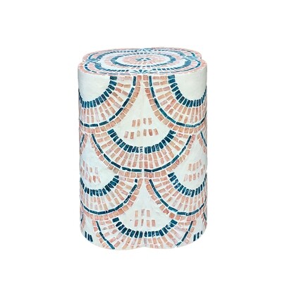 Pink & Blue Capiz Shell Side Table