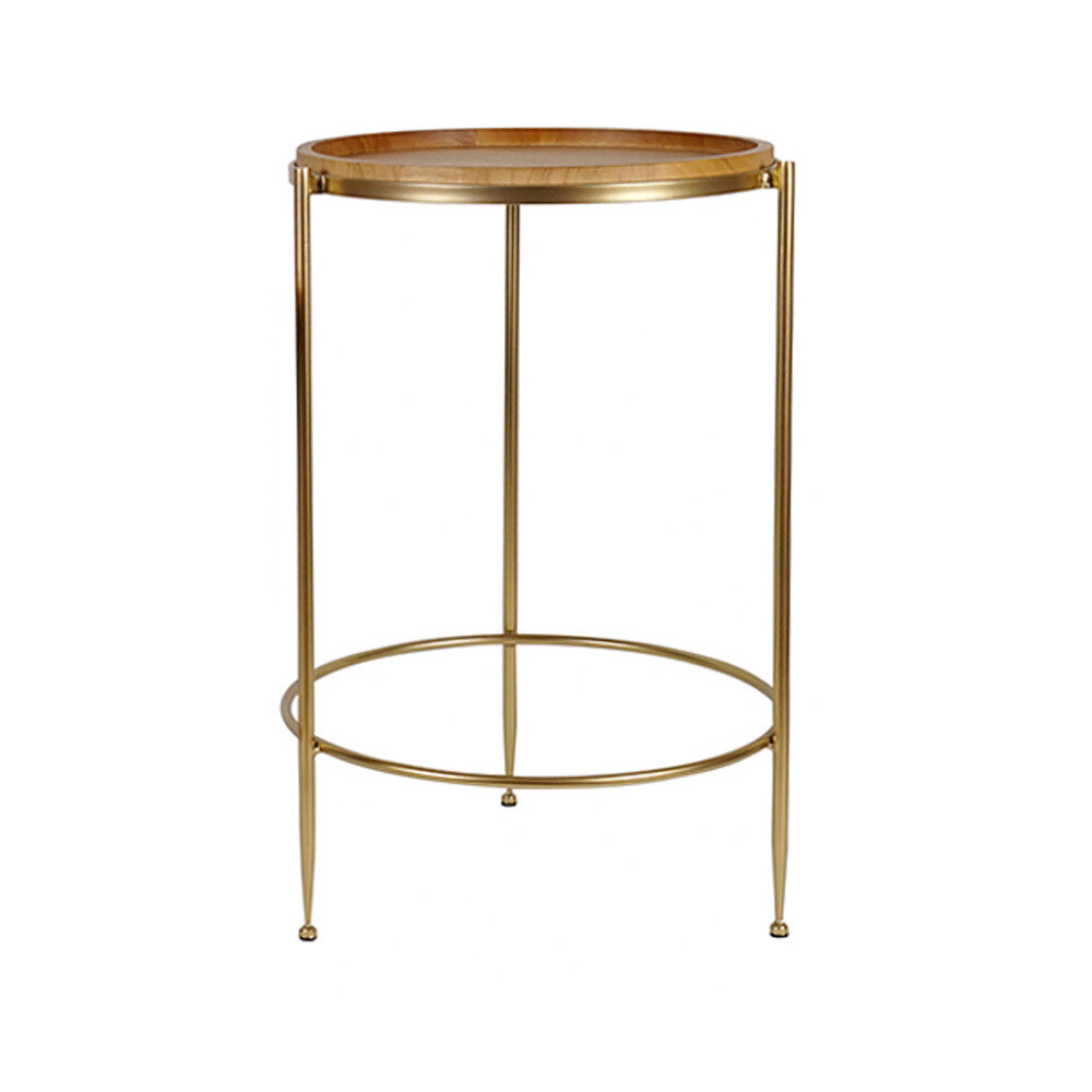 Timber And Gold Metal Sidetable Large