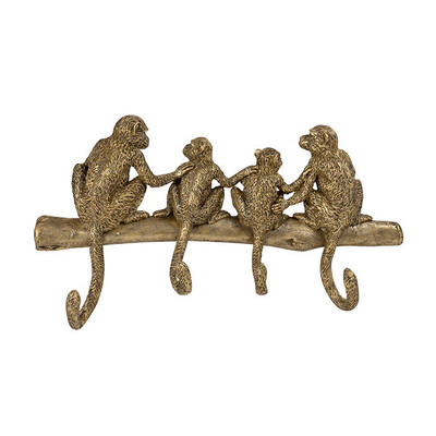 Resin Gold Monkeys On Branch Hanger