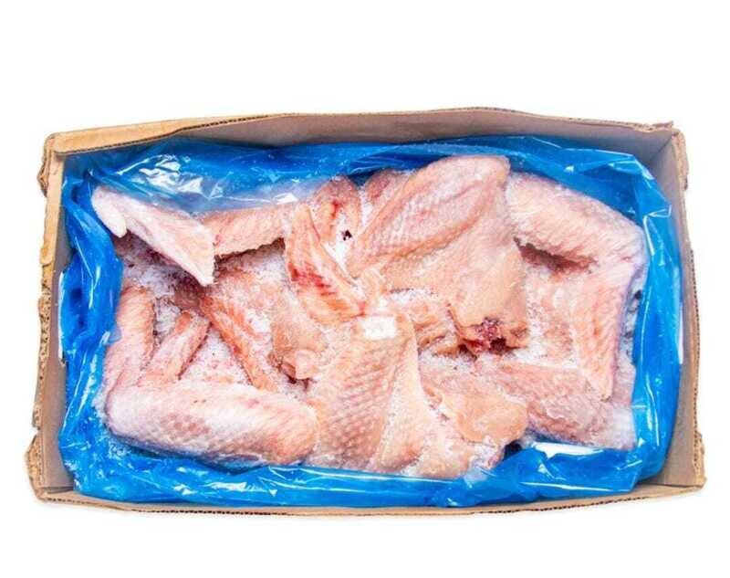 Carton of frozen turkey wings