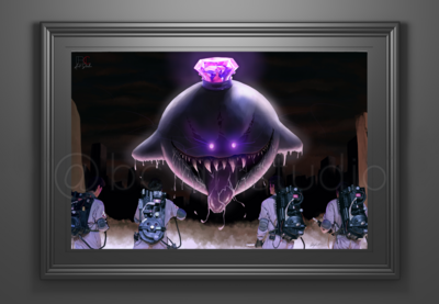 Ghostbusters vs. King Boo Drawing