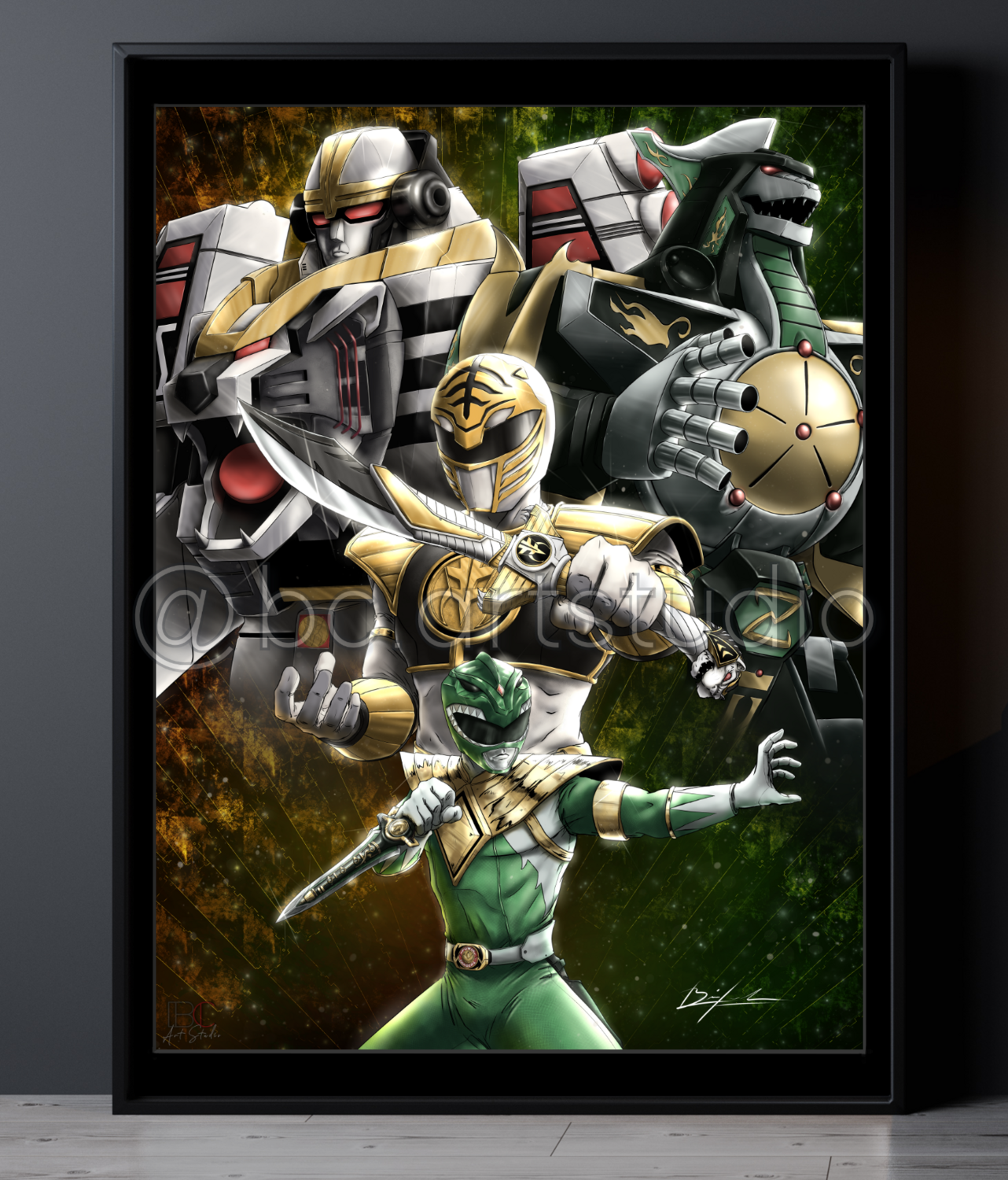 Power Rangers (Green &amp; White Ranger) Drawing