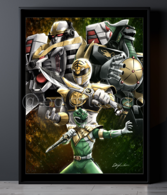 Power Rangers (Green &amp; White Ranger) Drawing