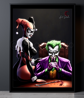 The Joker &amp; Harley Quinn Drawing