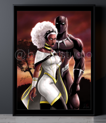 Storm &amp; Black Panther Drawing