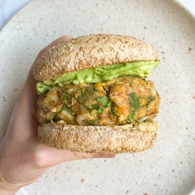 Burger súp lơ Falafel