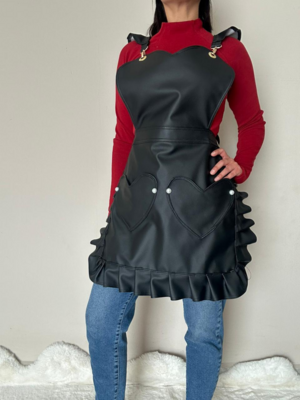 Ruffled Apron - black
