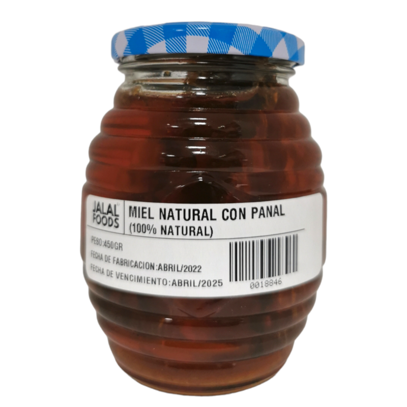 MIEL CON PANAL 100% NATURAL JALAL FOODS 450GR