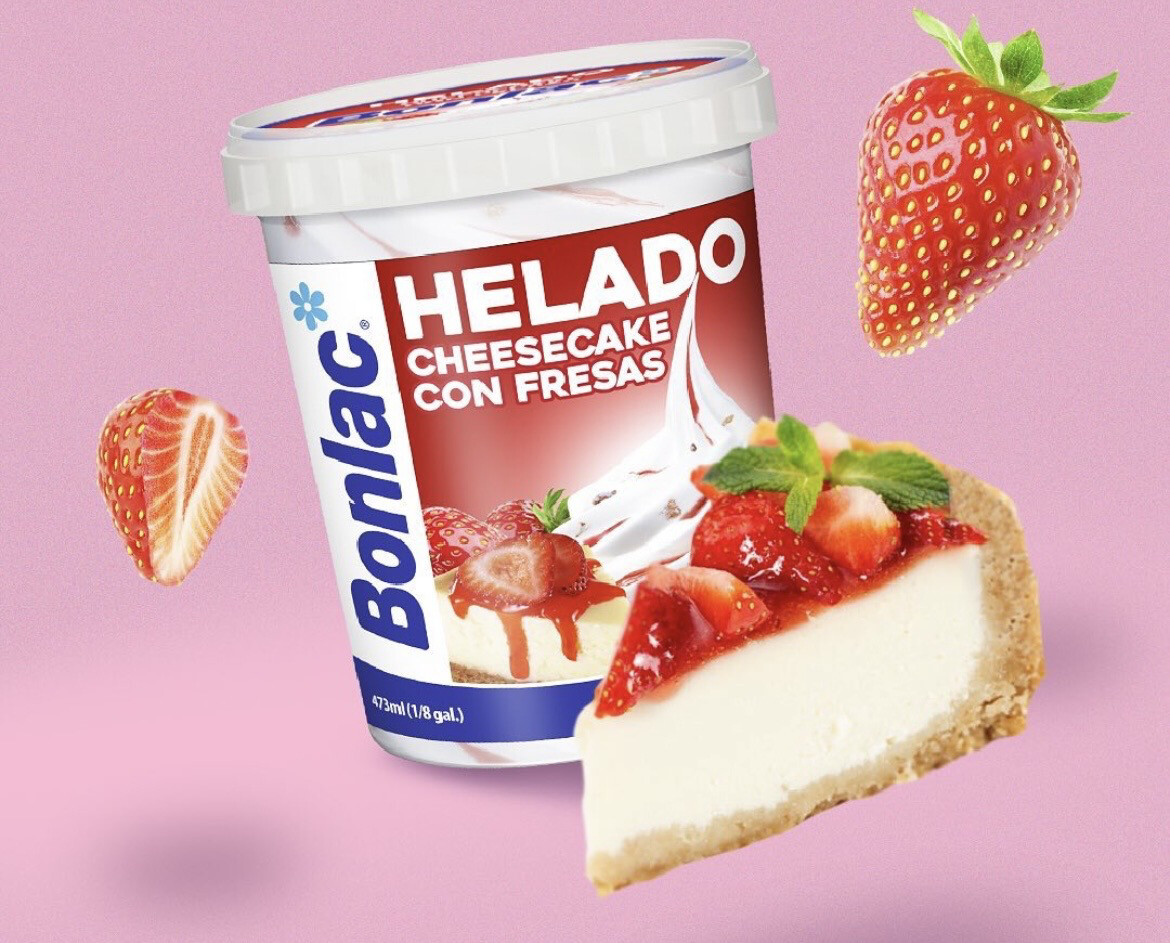 HELADO DE CHEESECAKE CON FRESAS BONLAC(473ML)