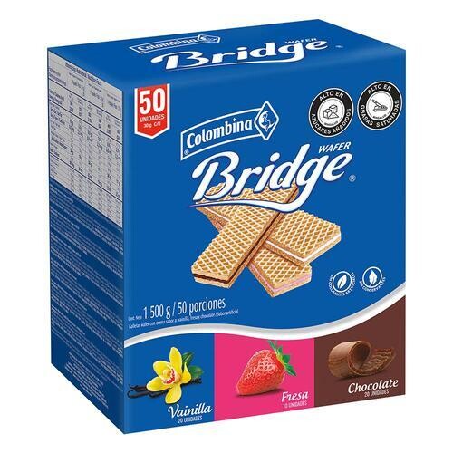 Bridge Galletas Wafer Surtida 50 Unidades / 30 g