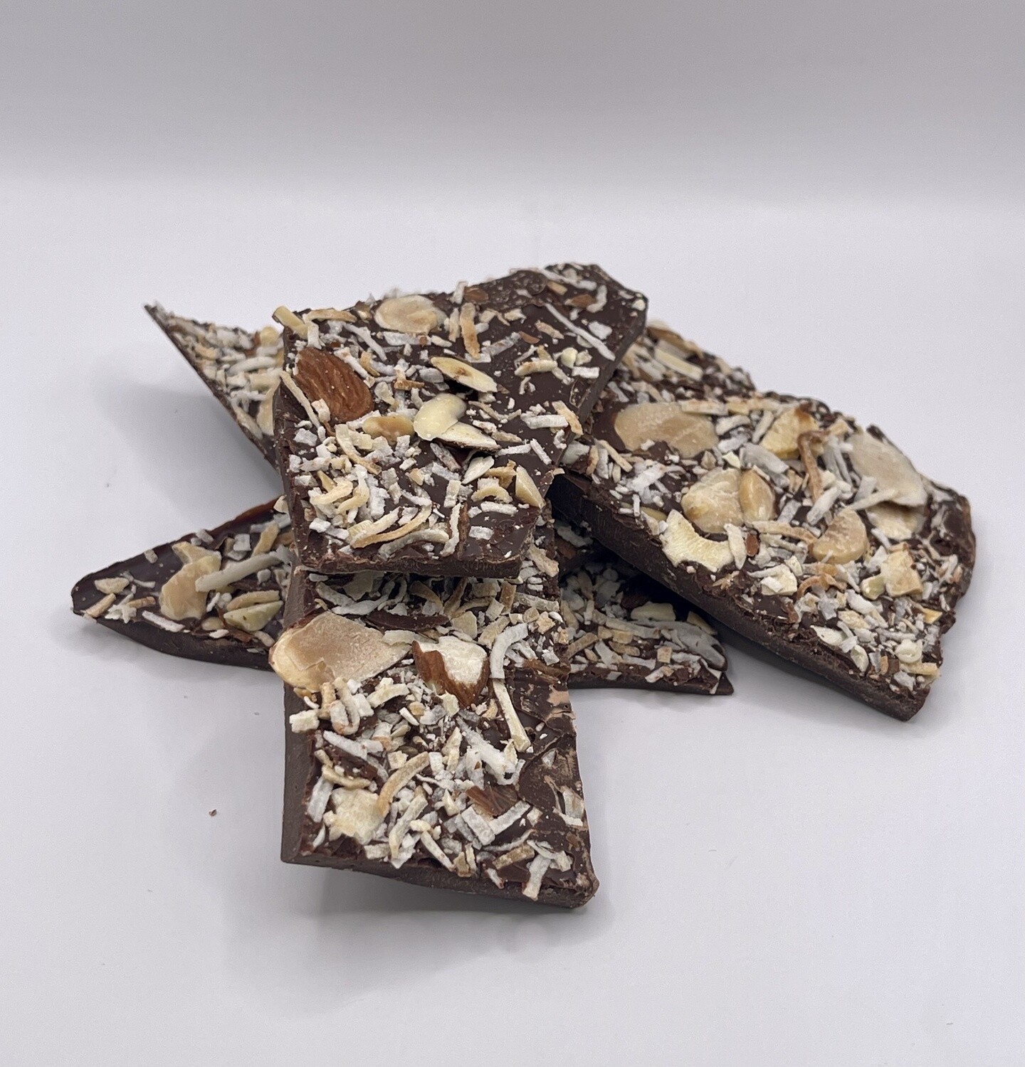 Dark Chocolate Almond and Toasted Coconut Bark