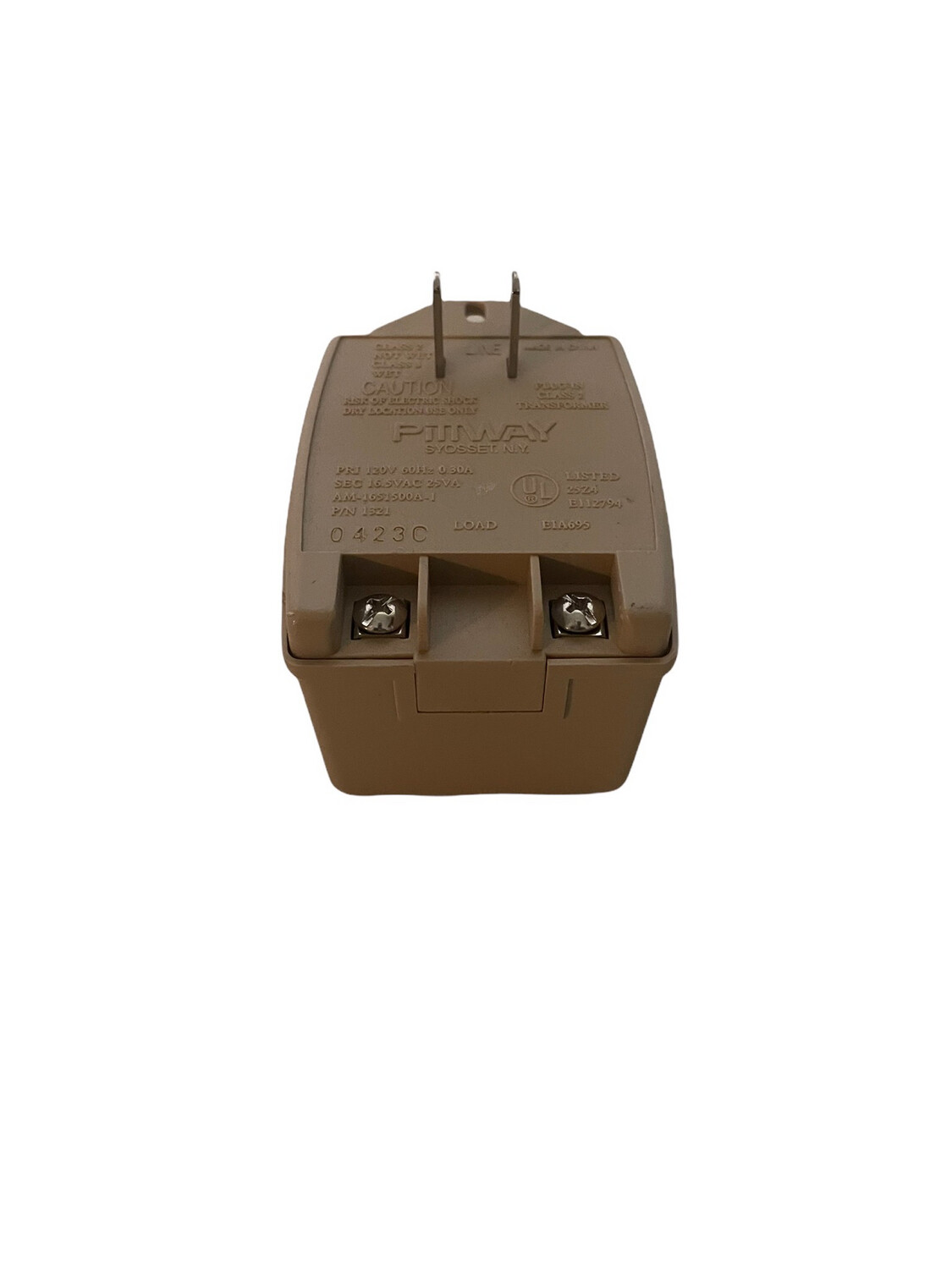 Pittway AM-1651500A-1 Alarm Transformer Class 2 P/N 1321 16.5VAC 25VA OEM ( Preowned)