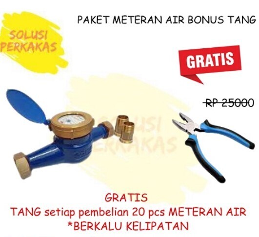 Meteran air kuningan SNI/ water meter brass 1/2&quot; Pengukur Arus Air