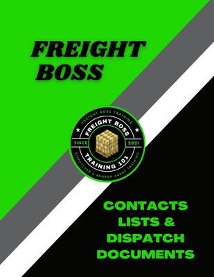 FREIGHT BOSS CONTACT LISTS & DISPATCH DOCUMENTS
