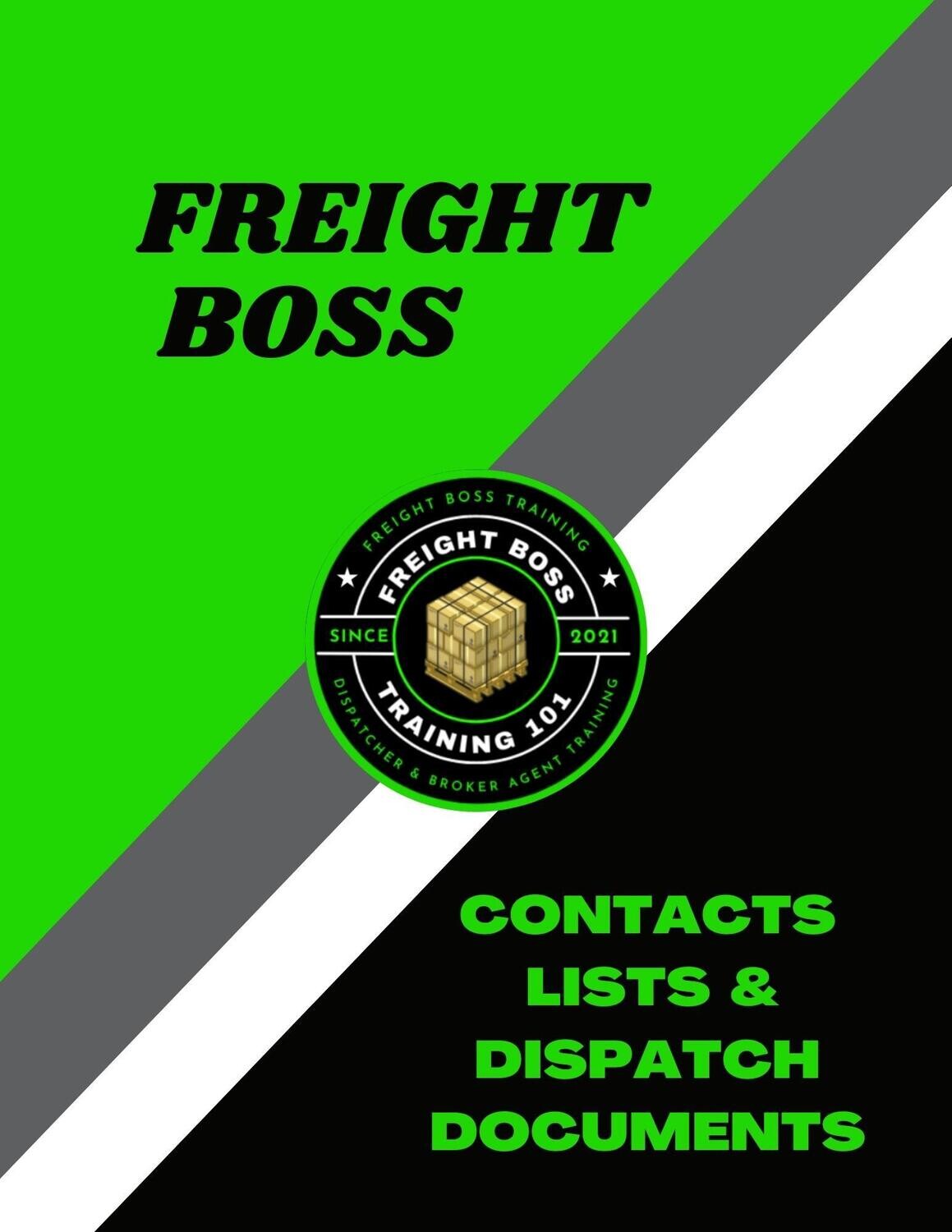 Freight Boss Contact Lists & Dispatch Documents