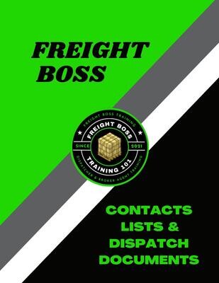 Freight Boss Contact Lists &amp; Dispatch Documents