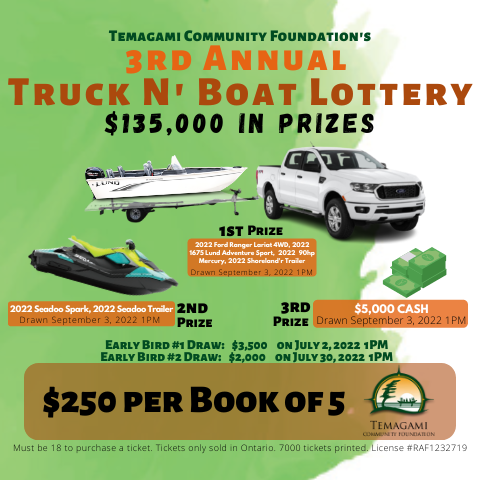 Truck & Boat Lottery - 5 Tickets